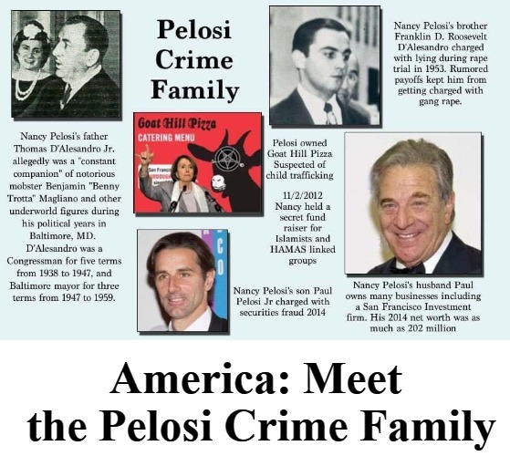 Inside The Pelosi Crime Family; 7 Decades Of Corruption, Fraud And Theft