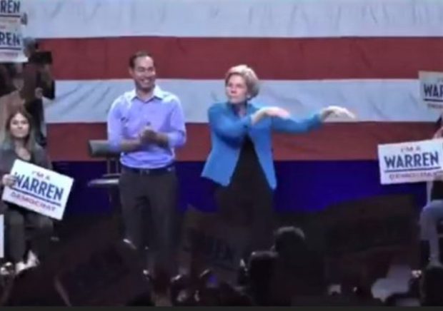 WATCH: Elizabeth Warren does weird dance moves on stage to win young voters