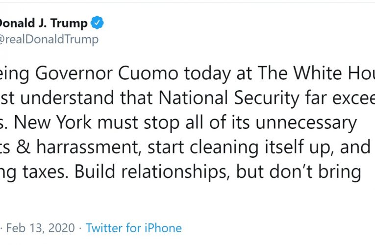Gov Cuomo Comes Begging To White House, Trump Tells Him “Don’t Bring Fredo.”