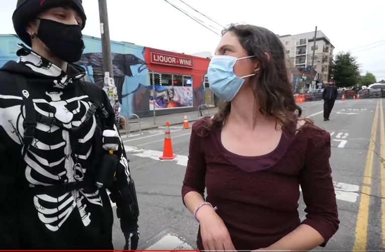 CHAZ Citizen Trying To Speak With Reporter Gets Ordered By Antifa Thug To Stop Talking