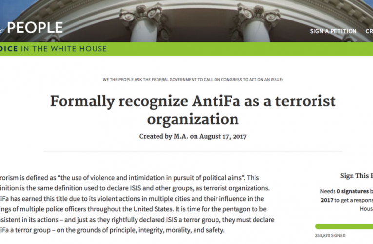 Petition To Label Antifa A Terrorist Organization goes VIRAL