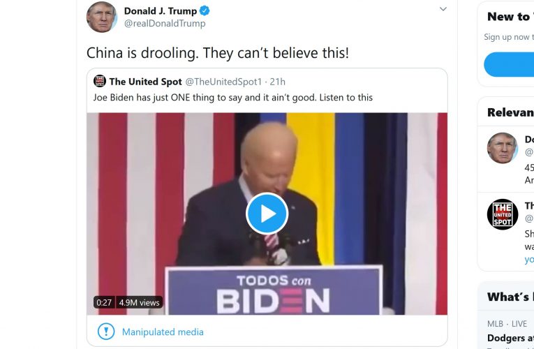 Trump posts this parody video of Biden and media gets in an uproar